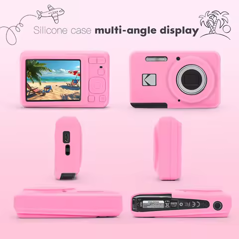 For KODAK PIXPRO FZ55 Digital Camera Cover Soft Silicone Protective Case (Pink)
