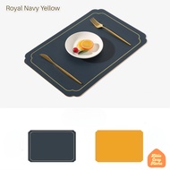 Duo Tone Leather Placemat Royal Navy Yellow 200pcs DP to 3