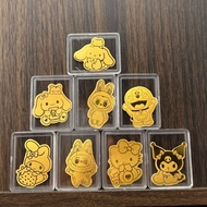 Pure Gold mg Gold Piece Mobile Phone Sticker labubu Cartoon Style Kuromi kt Cat Melody labubu Live W