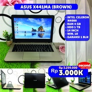 Laptop ASUS X441MA Celeron N4000 Ram 4GB/1 TB 14 inch Second Bekas