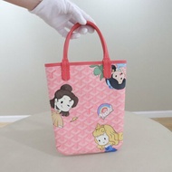 💖Goyard 戈雅 粉色 poitiers mini 手提版，後加設計師塗鴉(迪士尼三公主和城堡)