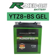 ROKER BS BATTERY YTZ8 (GEL) X-MAX 250/R25/CBR250/NINJA 250/TNT250/LX150
