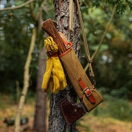 [HODR] Bushcraft Waxed Canvas & Leather Axe Sheath – Belt-Carry Camping Hatchet Case (Short & Long O