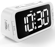 Odokee Digital Dual Alarm Clock for Bedroom, Easy to Set, 0-100% Dimmer, USB Charger, 5 Sound Adjust