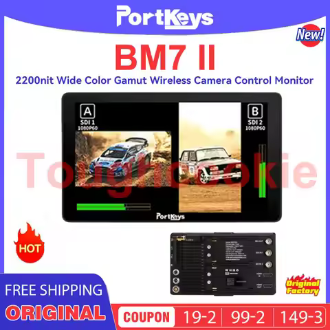 Portkeys BM7 II DS Monitor Dslr WiFi Bluetooth Wired Control BMPCC KOMODO for SONY DSMC2 DSMC3 2000n