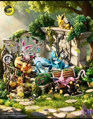 【🛎GK雕像 預訂🛎】月影殿 工作室《寶可夢》周年慶伊布家族花園場景 GK 雕像 模型 手辦 YUEYINGDIAN POKEMON ANNIVERSARY EEVEE FAMILY GARDEN S