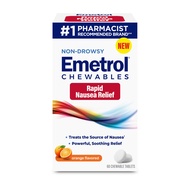 Emetrol Non-Drowsy Nausea Relief - Chewable Nausea Medicine for Upset Stomach Relief - Pharmacist Re