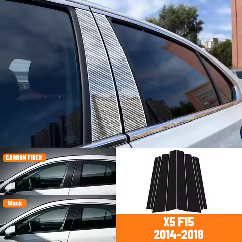 8Pcs Glossy Black Car Window Door Column B C Pillar Post Cover Trim For BMW X5 F15 X5M F85 2014-2018