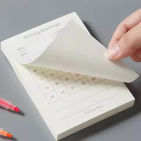 30 Day Self-Discipline Checklist Planner Daily Challenge Notepad Self-adhesive Memo Pads Mini Pocket