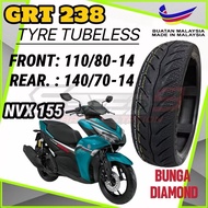 TAYAR NVX 155 GRT238  DIAMOND TUBELESS TAYAR TAHUN 2025！！ 110/70/14 140/70/14 TIRES NVX