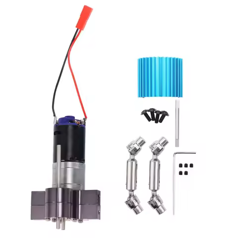 Metal Transmission Gearbox 370 Motor with Drive Shaft Upgrade Accessories for WPL C14 C24 B24 B36 MN