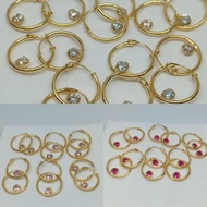 MATA Eye Ring Earrings 1/2 Gram Light Gold