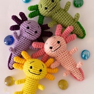 Stuffed axolotl doll, water dragon toy, cute crochet toy, 玩偶娃娃, 人形, 手工玩具, 给孩子的礼物
