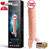 (SG Seller) Penis Extender Enlarger Penis Vibrator Ring Sex Toys For Men Erection Silicone Clitoris Stimulate Cock Vibrating Ring