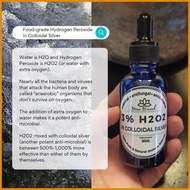 ◺ ⇦ ✳ 3% Food-grade Hydrogen Peroxide in COLLOIDAL SILVER  (30ml)