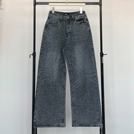 Atipashop - EGBERT WINK JEANS กางเกงยีนส์ ขายาว ทรงกระบอกกลาง ยีนส์วิ้ง พร้อมเข็มขัด