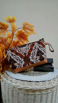Souvenir pernikahan dompet batik / pouch dompet ibu tas kulit batik kombinasi