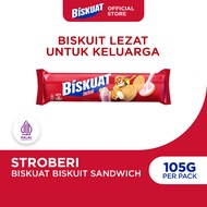 Biskuat Sandwich Vanila 105g Biskuit Sandwich dengan Krim Rasa Vanila