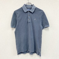 LACOSTE短袖 polo 衫，復古水洗效果，藍灰色，2 碼，古著。