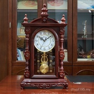 A6L Solid Wood Desk Clock Hourly Timekeeping Home Timekeeping Retro Desktop Living Room Desk Clock C