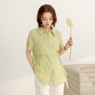 Ob Design Women Casual Wrap Button Shirt Top Plus Size