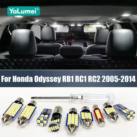 For Honda Odyssey RB1 RC1 RC2 2005-2007 2008 2009 2010 2011 2012 2013 2014 6PCS Car LED Bulbs Interi
