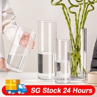 Acrylic Vase Transparent Stripe Cylinder Rectangle Flower Arrangement Antifragile Plastic
