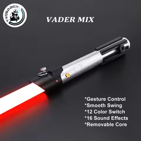 TXQSABER VaderMIX Combat Lightsaber16 Sound Effects Smooth Swing Blaster Metal Toys Cosplay Gift Jug