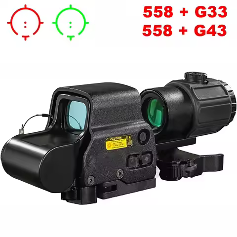Eotech 558+G43 Optics Holograhic Sight G43 Magnifier EXPS3 558 Green Red Dot Reflex Sights Riflescop