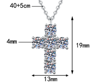 KNOBSPIN 3ct D VVS1 Moissanite Cross Pendant Necklaces for Women Men Diamond with GRA 925 Sterling S
