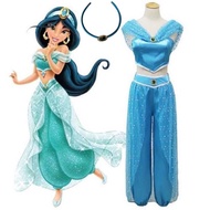 Costume Aladdin Princess Jasmine Cosplay Outfit Girls Kids Halloween Fancy Dress