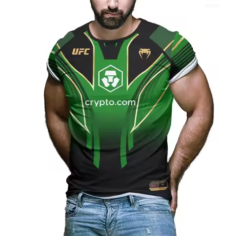 26Summer/Autumn Green UFC Fighting Boxing Extreme Sports Oversized MCGREGOR Sports T-Shirt Unisex Tr