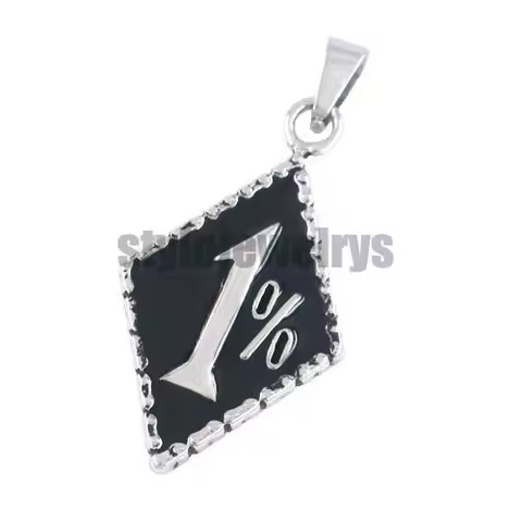 Wholesale Black Red Blue Yellow One Percent Pendant Stainless Steel Jewelry Classic 1% ER Biker Mens