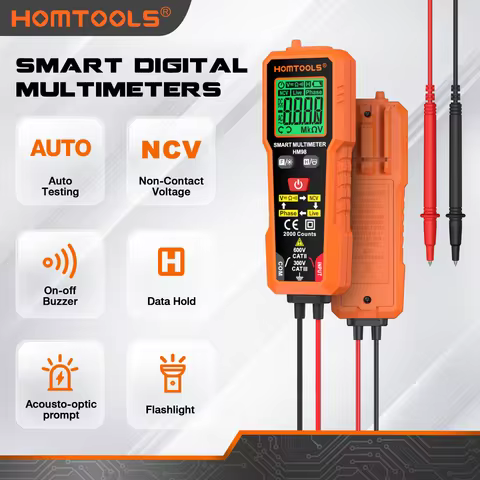 HOMTOOLS HM98 Professional Digital Multimeter 600V AC/DC Voltage Tester NCV Phase Auto Ranging Multi