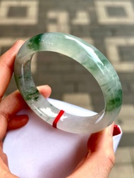 冰種 天然翡翠 緬甸 A玉 玉鐲 • 高冰種花青翡翠福鐲