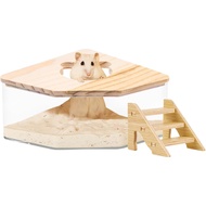 Hamster Sand Bath Container Small Animal Sand Bath Shower, Hamster Sand Box with Ladder for Easy Cle