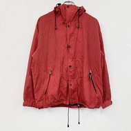 古著The North Face 紅色高​​領羽絨服， L 碼