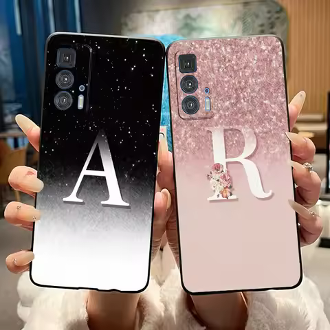 Phone Case For Motorola Moto Edge 20 Pro/Motorola Moto Edge S Pro Case Black and Pink Shiny Starry S