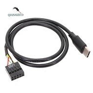 1Pcs USB 9Pin to USB Type C Cable for Computer Motherboard to USBC Secondary Screen PC LCD Screen 9P