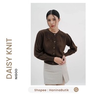 (READY TO SHIP) DAISY KNIT CARDIGAN BROWN by NIGOO | KNITWEAR CARDIGAN