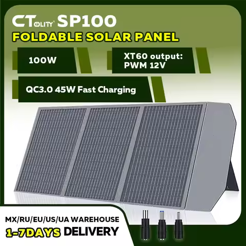 CTOLITY SP100 100W Portable Solar Panel 20.5V Foldable Solar Charger Flexible Solar Generator Power 