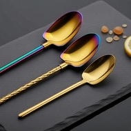 Creative 304 SS Straw Spoon: Watermelon Scoop & Spice Stir Tool