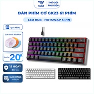 GK23 Mechanical Keyboard 3 Mode Bluetooth 2.4G Wired, 61 Keys Hotswap 5 Pin, Custom App RGB LED Keyb