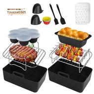 Silicone Air Fryer Liner,Air Fryer Accessories for  Dual AF300UK AF400UK Reusable Dual Air Fryer Rac