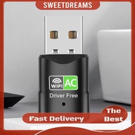 2.4GHz 5.8GHz Dual Band WiFi Receiver Free Drive USB Network Card WiFi Receiver Compatible with Wind