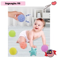 6pcs Baby Sensory Ball Toys Baby Ball Teether Soft Bell Rubber Baby Early Learning Sensory Toy Squishy Toy Mainan Ball