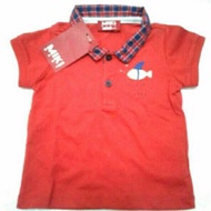 Baju baby boy preloved Padini Miki baby boy shirt red shark 0 - 6 Month