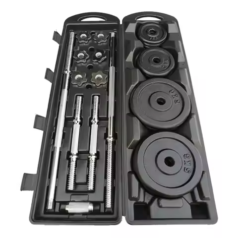 Weight Lifting Adjustable Competition Fitness 50kg Chromed Dumbbell Set