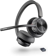 Poly Voyager 4320 UC Wireless Headset (Plantronics) - Stereo Headphones w/Noise-Canceling Boom Mic - Connect PC/Mac/Mobile via Bluetooth - Works w/Teams, Zoom, &amp; More - Amazon Exclusive