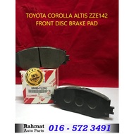 TOYOTA COROLLA ALTIS ZZE142 FRONT DISC BRAKE PAD ORIGINAL (04465-YZZR3)